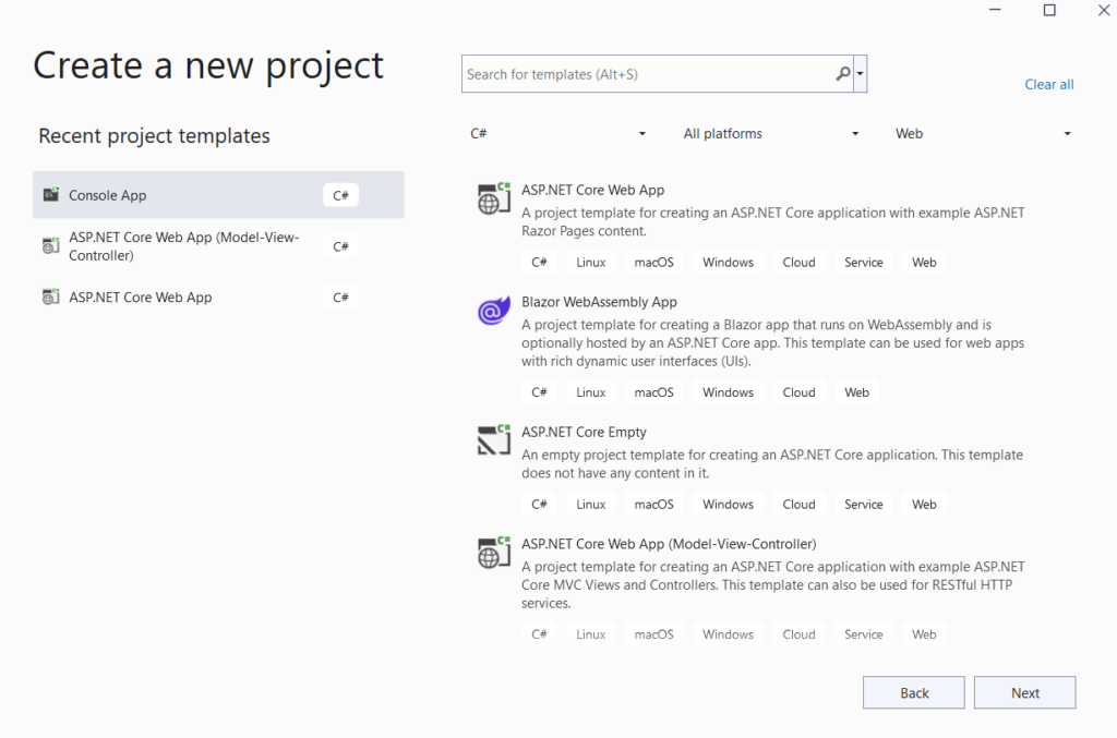 Create new project in Visual Studio 2022