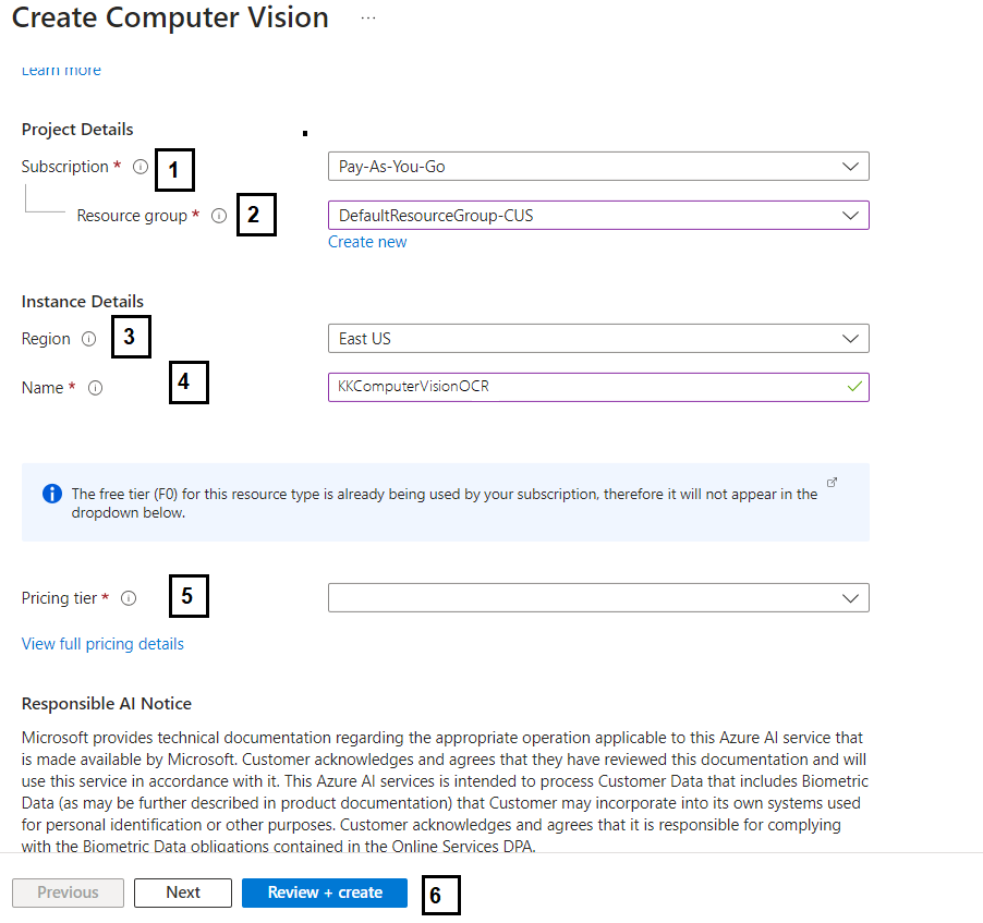 Azure Cognitive service