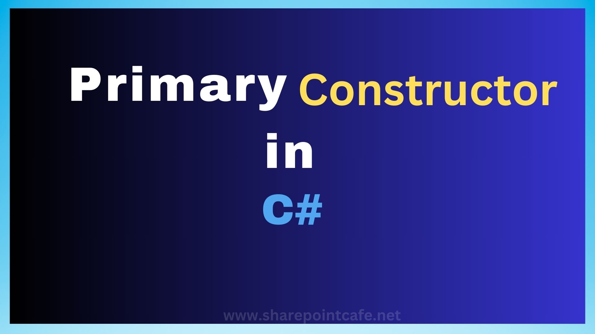 Primary Constructor in C#